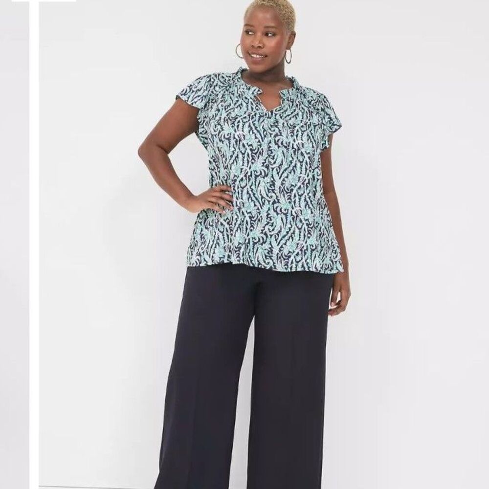 Lane Bryant Paisley blouse brand new with tags size 18/20 flutter sleeves plus - Picture 3 of 11
